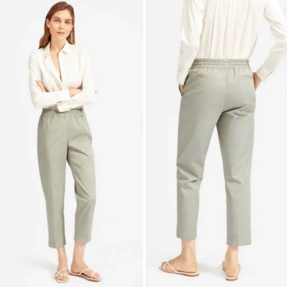 Everlane The Easy Chino Pull On Pant Cotton Green 4
